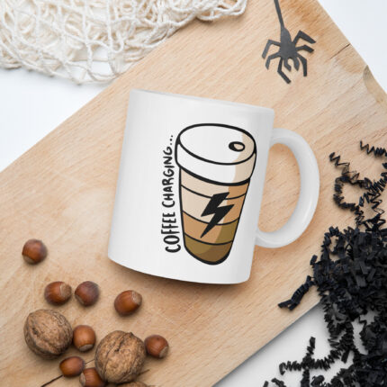 White glossy mug